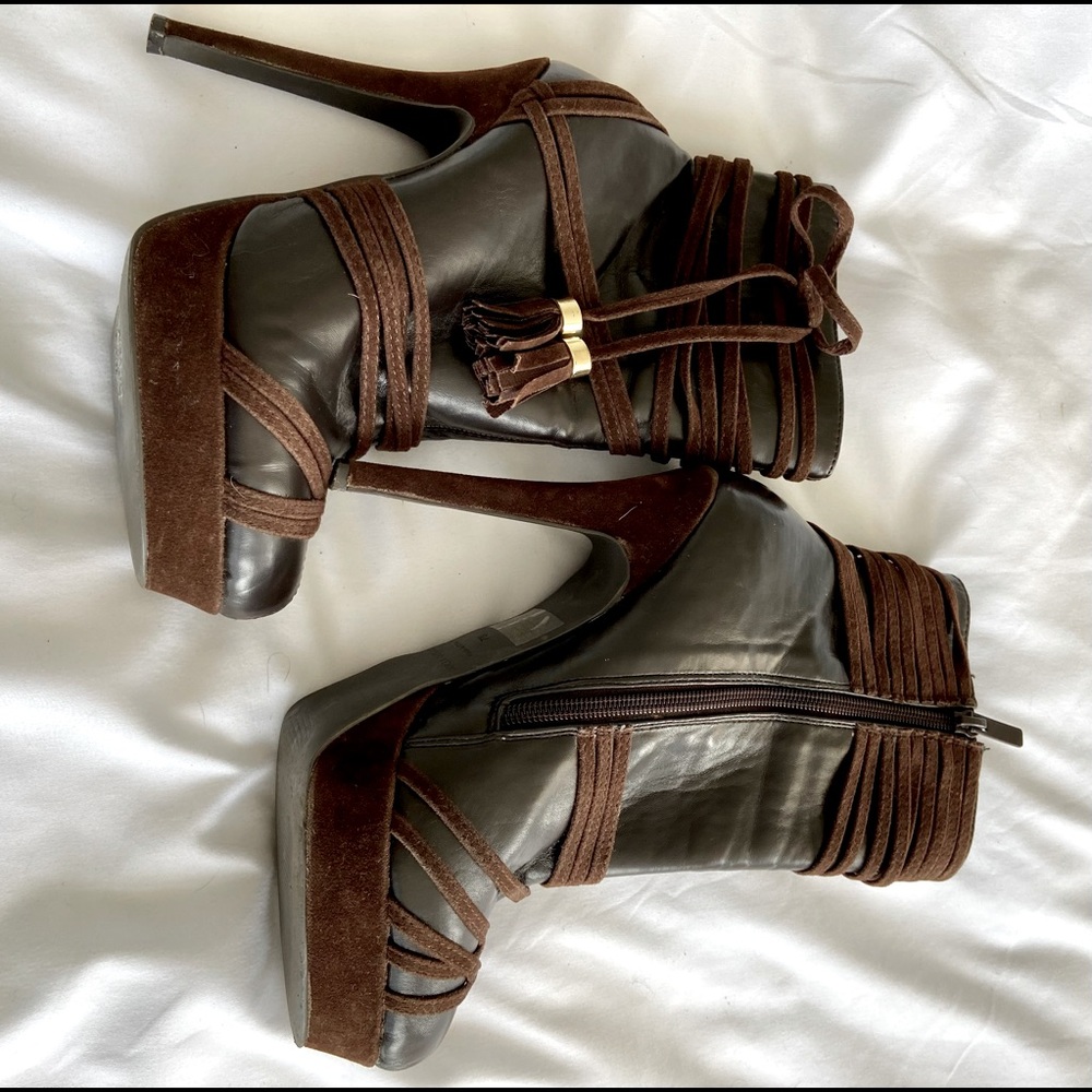 Victoria Secret Brown zipper boots.